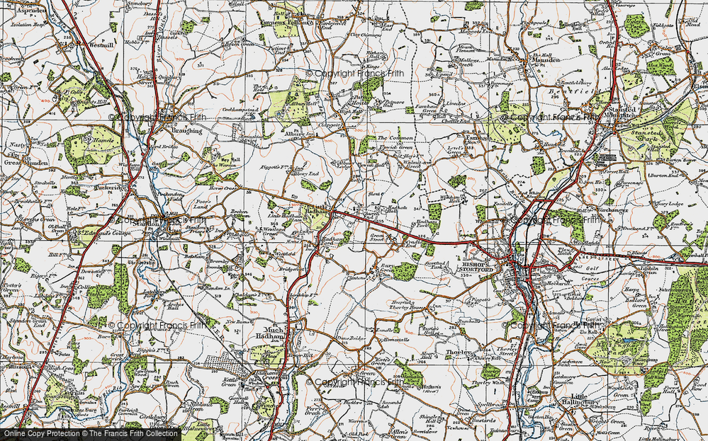 Old Map of Little Hadham, 1919 in 1919