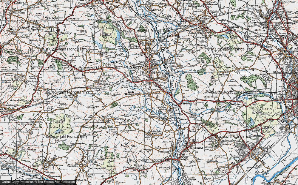 Old Map of Little Hallam, 1921 in 1921