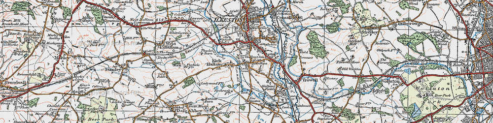Old map of Little Hallam in 1921
