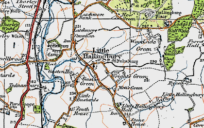 Old map of Little Hallingbury in 1919
