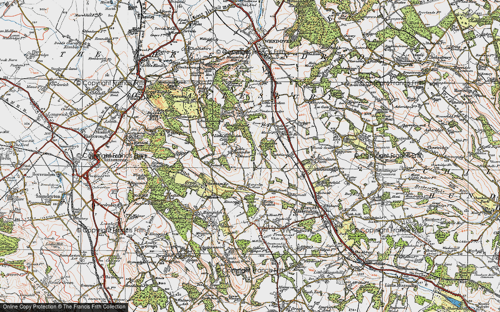 Old Map of Little Hampden, 1919 in 1919