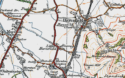 Old map of Little Haresfield in 1919