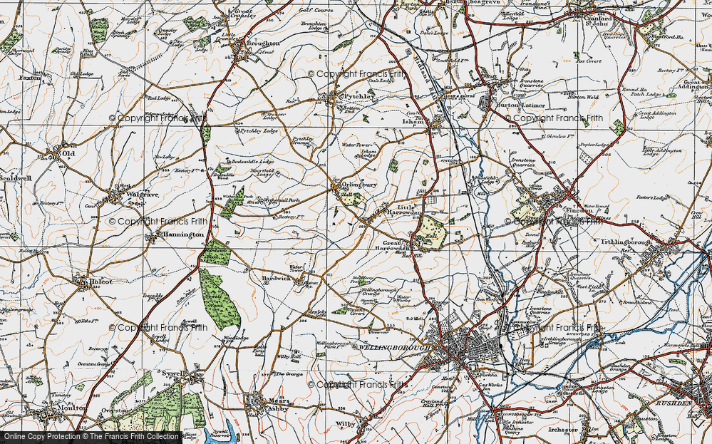 Old Map of Little Harrowden, 1919 in 1919