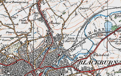 Old map of Little Harwood in 1924