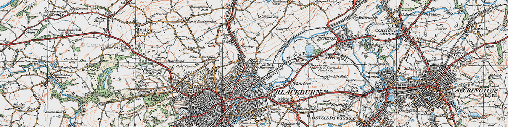 Old map of Little Harwood in 1924