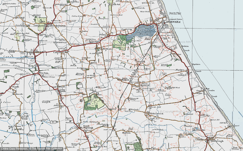 Old Map of Little Hatfield, 1924 in 1924