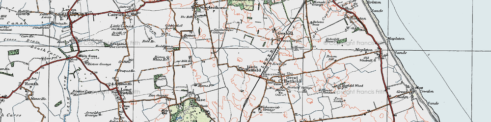 Old map of Little Hatfield in 1924