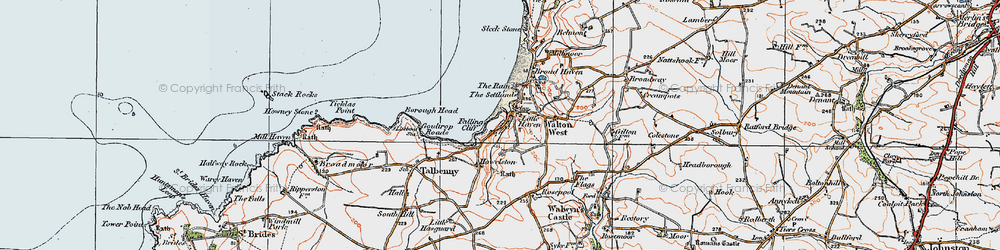 Old map of Little Haven in 1922