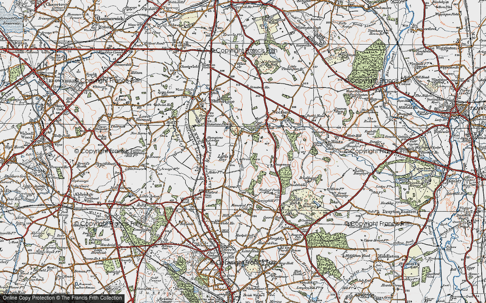 Old Map of Historic Map covering Moneymore in 1921