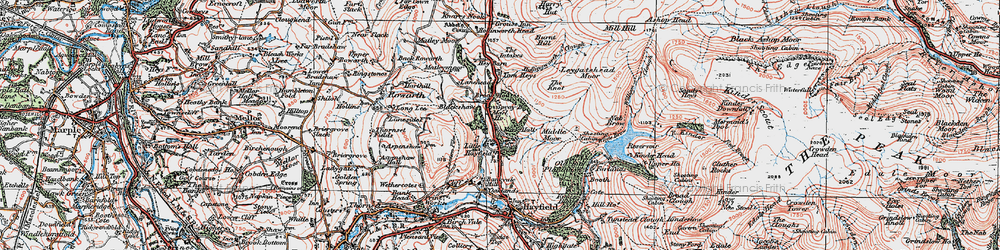 Old map of Little Hayfield in 1923