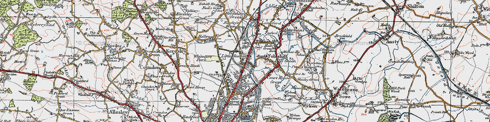 Old map of Little Heath in 1920