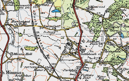 Old map of Northaw Place in 1920