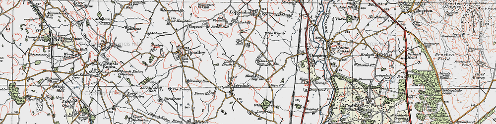 Old map of Little Heath in 1921