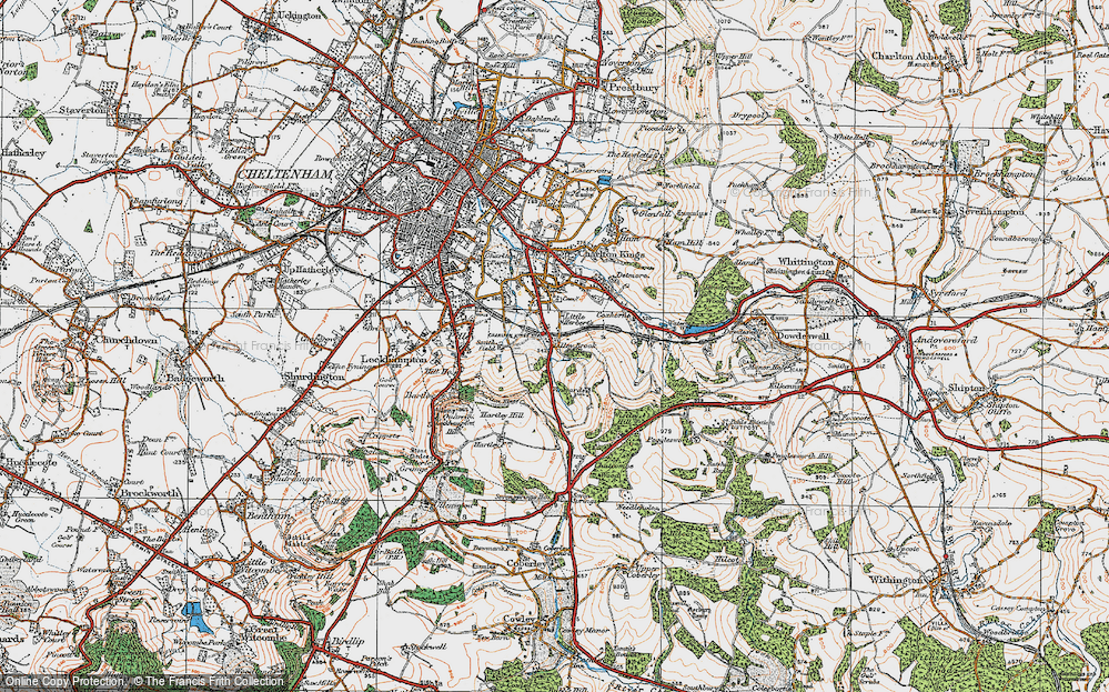 Old Map of Historic Map covering Wistley Hill in 1919