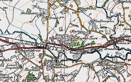 Old map of Little Hereford in 1920