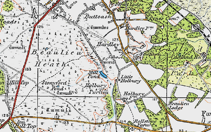 Old map of Little Holbury in 1919
