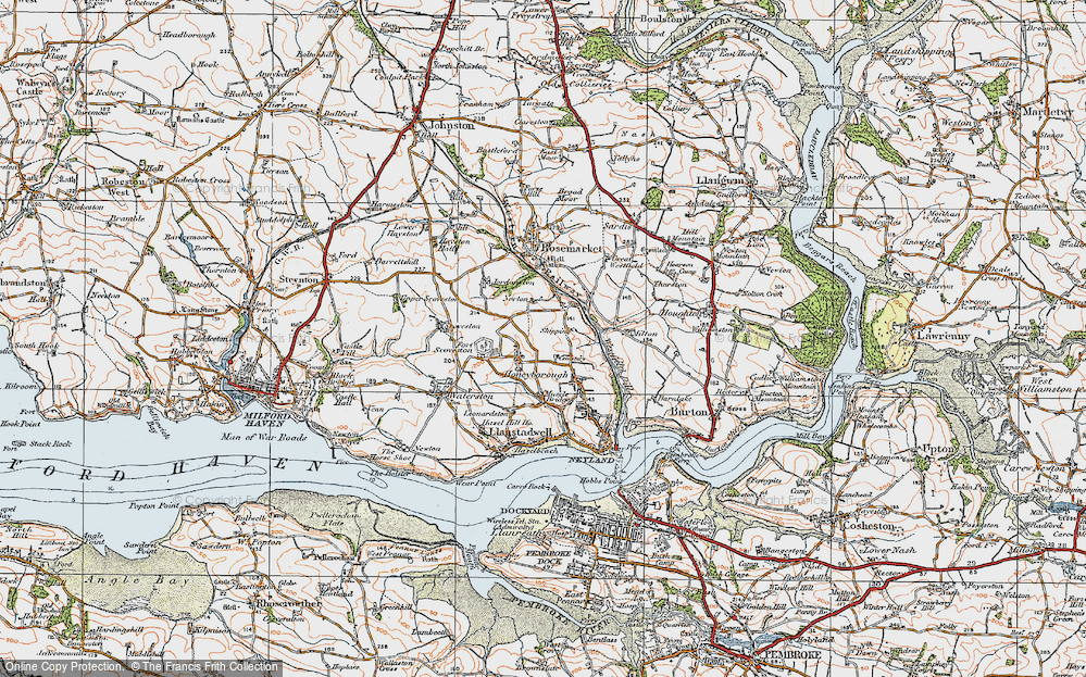 Old Map of Little Honeyborough, 1922 in 1922