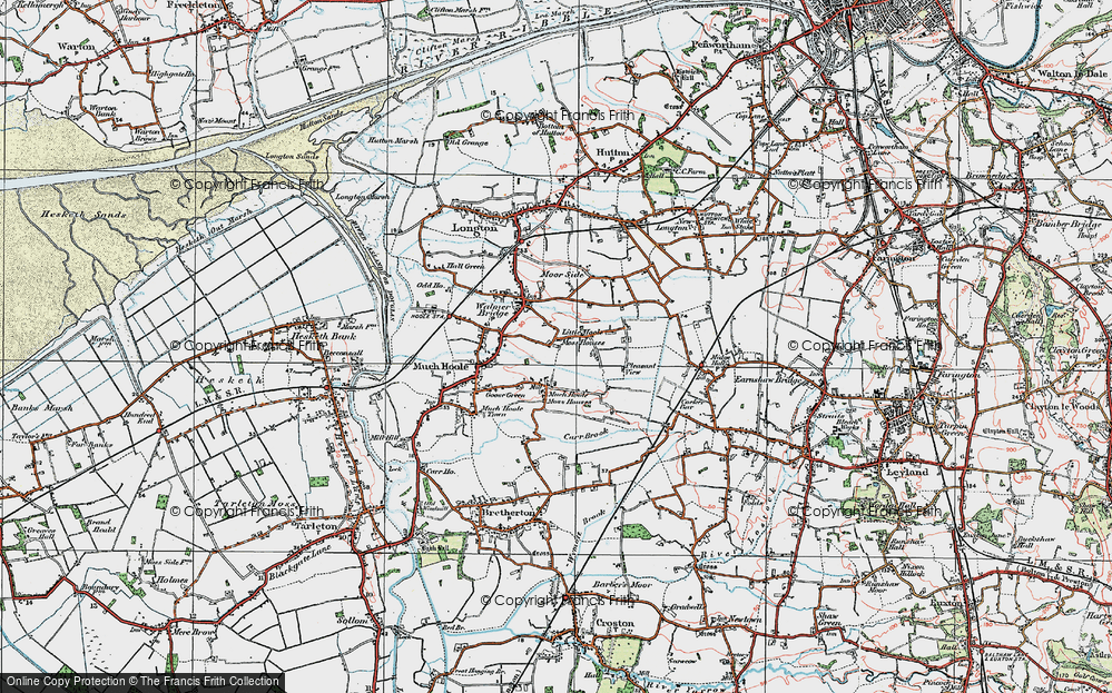 Old Map of Little Hoole Moss Houses, 1924 in 1924