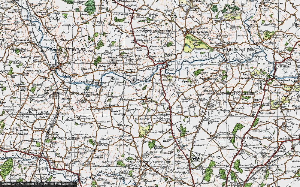 Old Map of Little Horkesley, 1921 in 1921