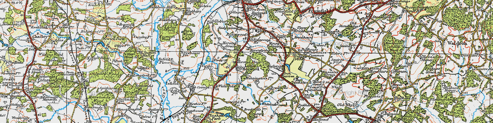 Old map of Little Horsted in 1920