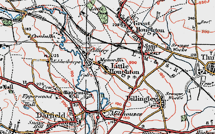 Old map of Little Houghton in 1924