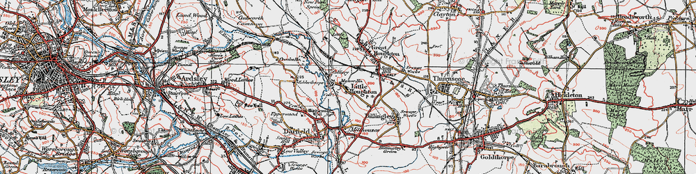 Old map of Little Houghton in 1924