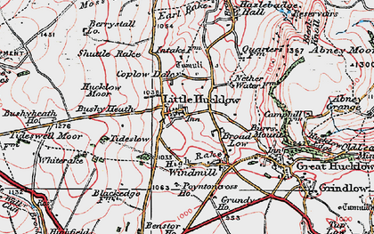 Old map of Tideswell Moor in 1923