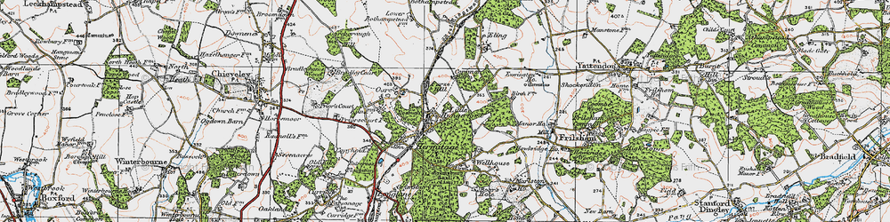 Old map of Little Hungerford in 1919
