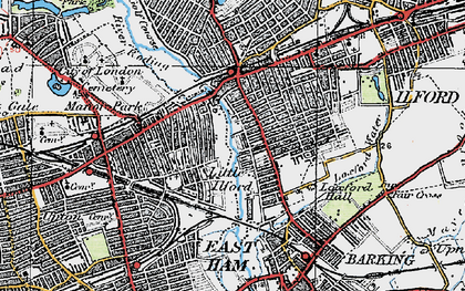 Old map of Little Ilford in 1920
