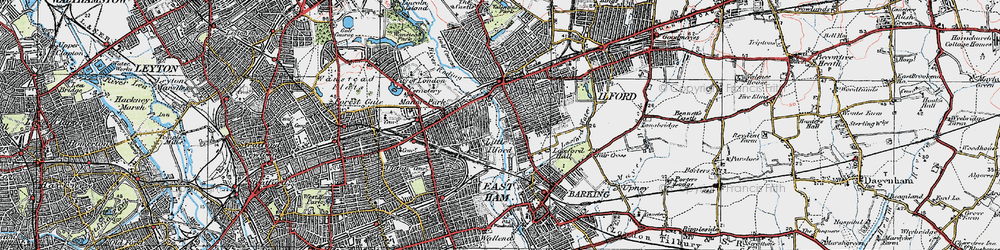 Old map of Little Ilford in 1920