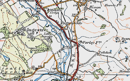 Old map of Little Ingestre in 1921