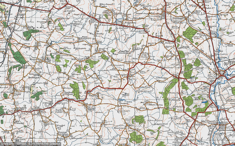 Old Map of Little Inkberrow, 1919 in 1919