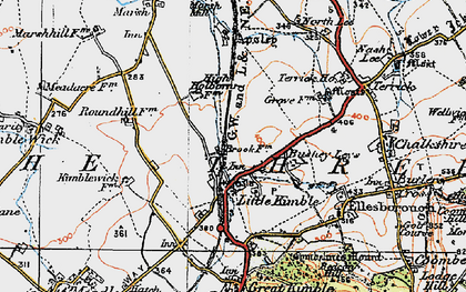 Old map of Little Kimble in 1919