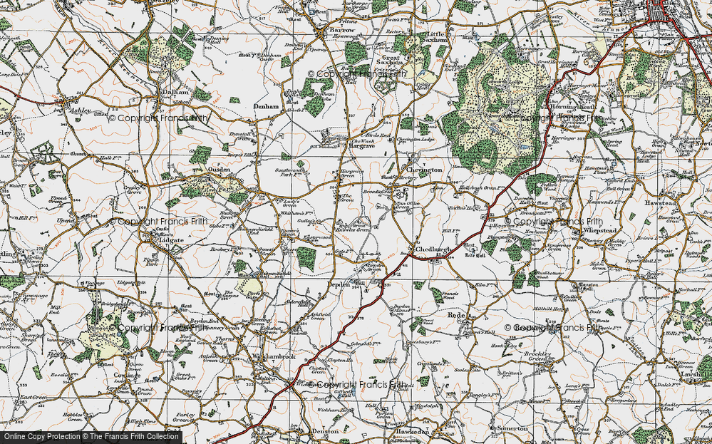 Old Map of Little Knowles Green, 1921 in 1921