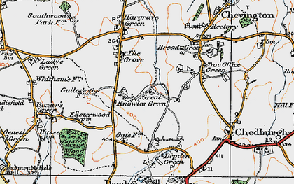 Old map of Little Knowles Green in 1921