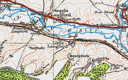 Old map of Little Langford in 1919
