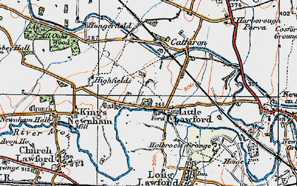 Old map of Little Lawford in 1920