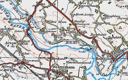 Old map of Little Leigh in 1923
