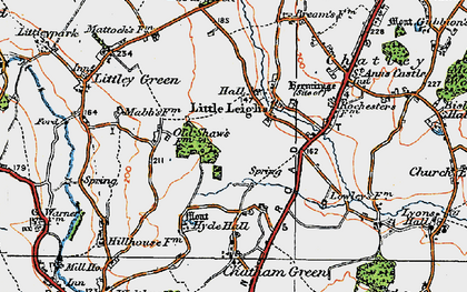 Old map of Little Leighs in 1921