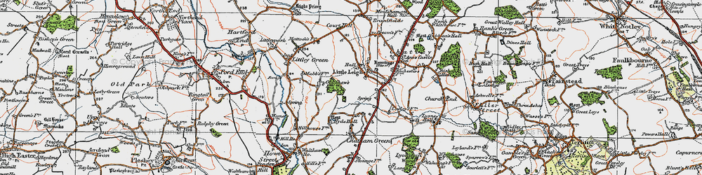 Old map of Little Leighs in 1921