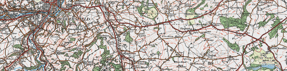 Old map of Little Lepton in 1925