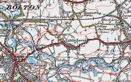 Old map of Little Lever in 1924