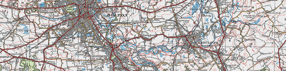 Old map of Little Lever in 1924
