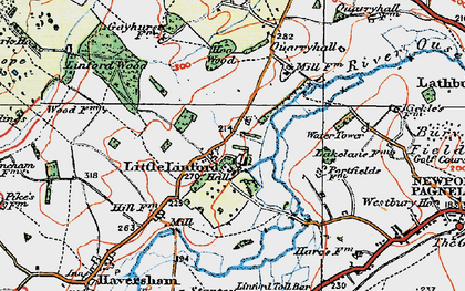 Old map of Little Linford in 1919