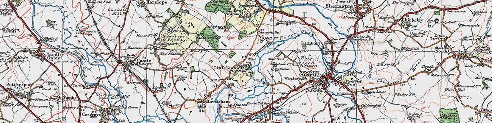 Old map of Little Linford in 1919