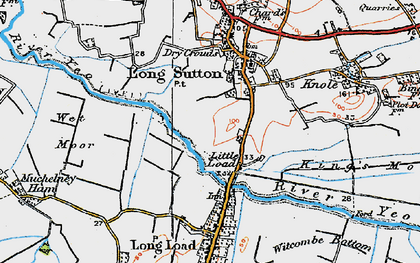 Old map of Wet Moor in 1919