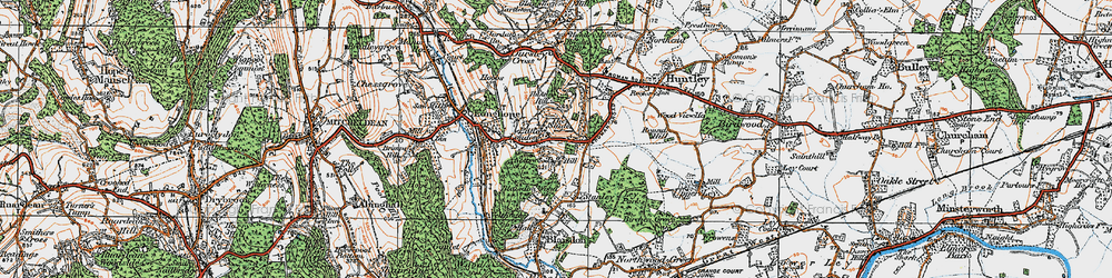 Old map of Blaisdon Wood in 1919