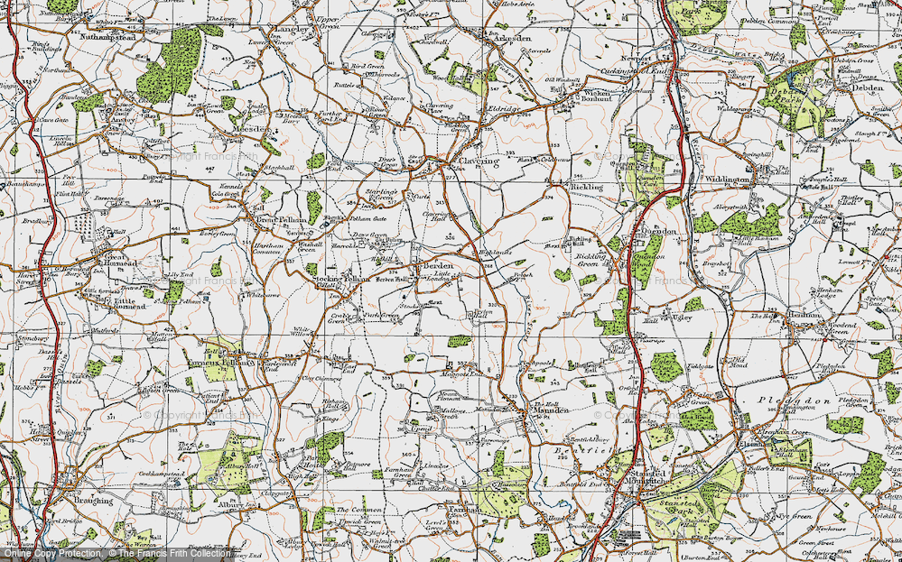 Old Map of Historic Map covering River Stort in 1919