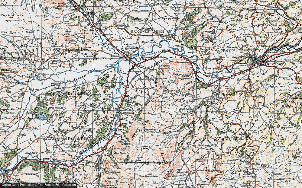 Old Map of Historic Map covering Bryn-helyg in 1921