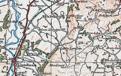 Old map of Bryn-helyg in 1921